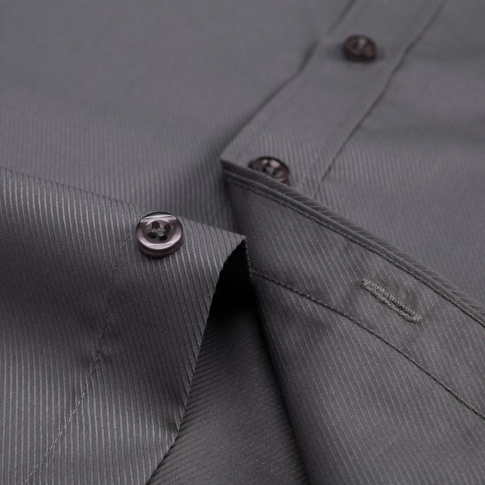 Men's Classic Dress Shirt Solid Long Sleeve Wrinkle Free Man Clothes Business Social Button-up Twill Formal Shirts with Pocket