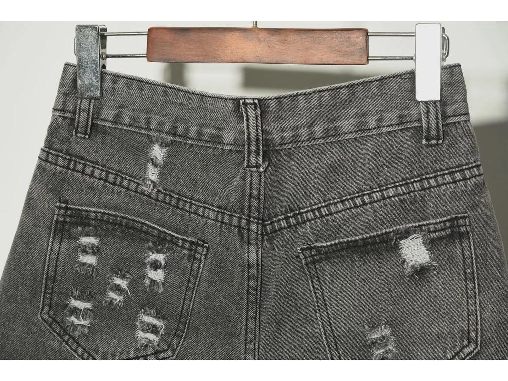 Women's Korean High-Waist Loose Denim Shorts - Summer Plus Size, Ripped, Wide-Leg, A-Line Hot Pants