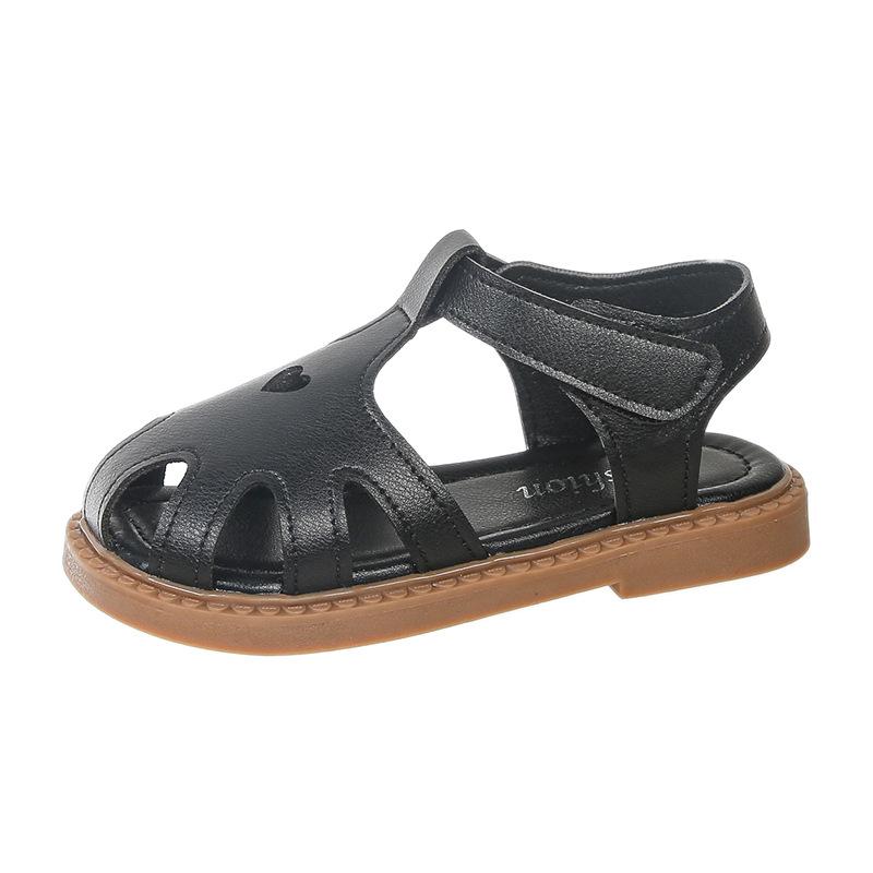 Girls Sandals Hollowed-out Soild Color Kids Beach Shoes T-strap Soft Sole 2025 Summer Children Casual Princess Shoes Versatile
