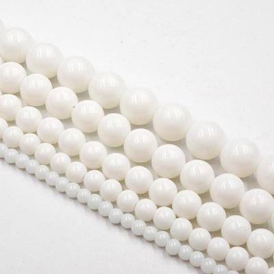 White Porcelain Loose Beads 4 6 8 10 12mm 15" Thread Wear Beads for Jewelry Making Accessories DIY