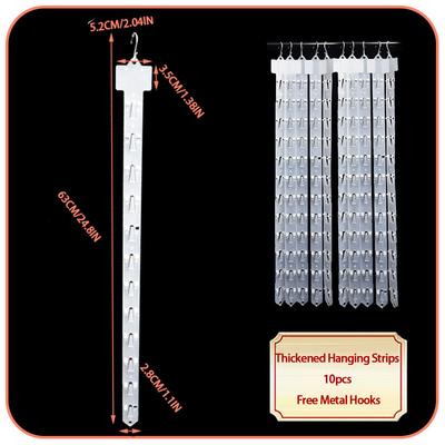 10PCS Plastic Snack Hanging Strips Store Snacks Display Hanger with Hooks Supermarket Rack Merchandising Storage Clip Strip
