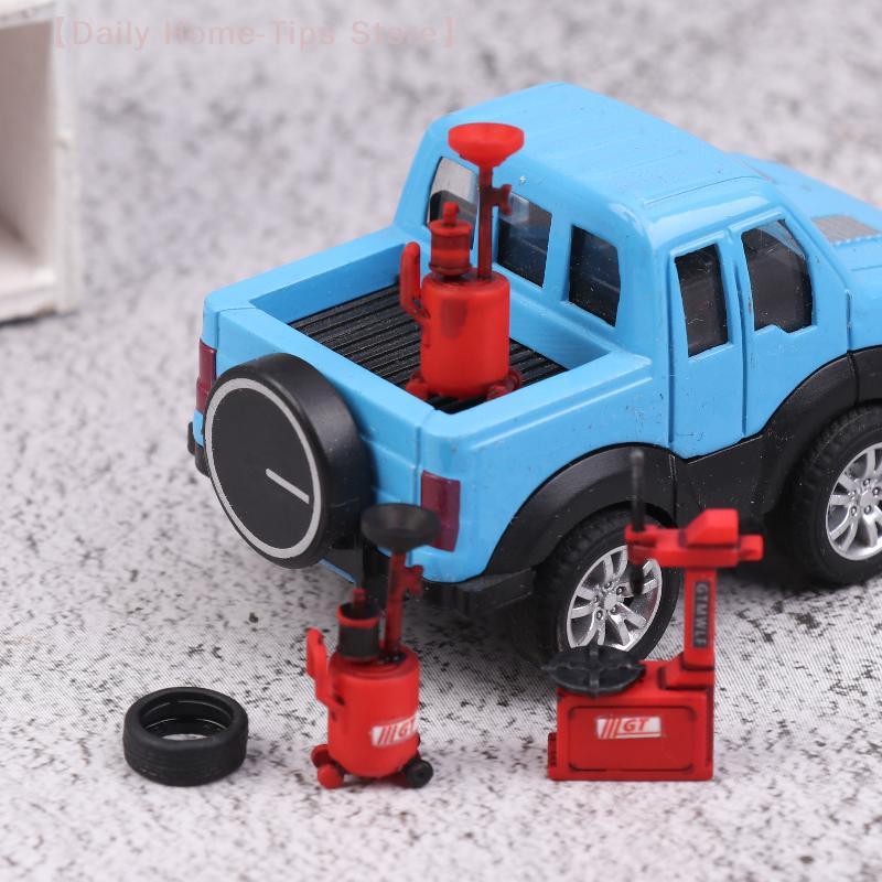 1:64 Simulation Oil Collector Miniature Tire Picker Model Repair Workshop Scene Prop Model Accessory Parking Lots City DIY Model