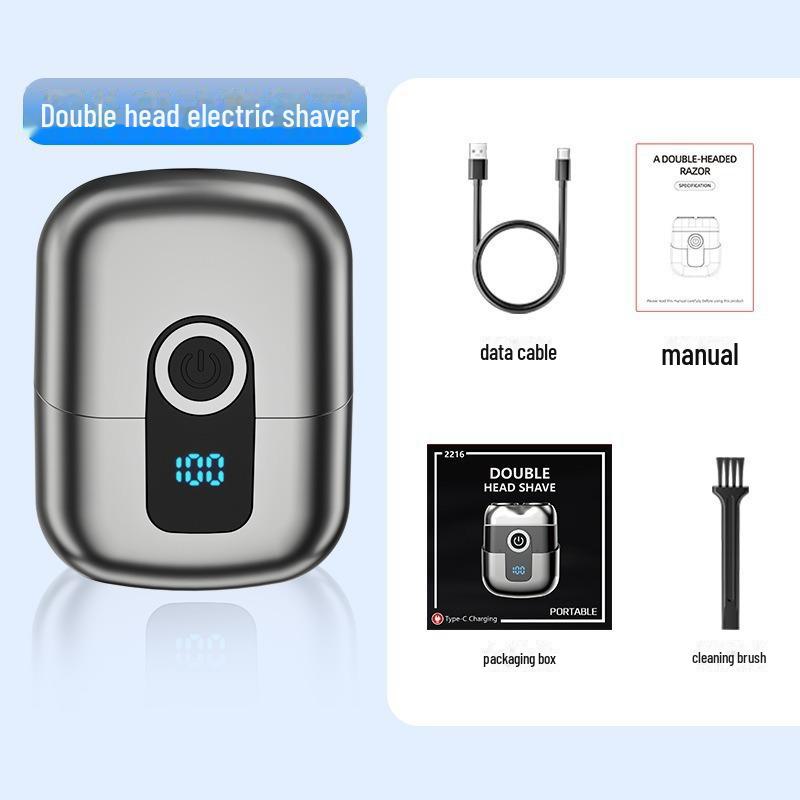 Wiederaufladbarer Herren-Reise-Elektro-Rasierer mit Doppelkopf