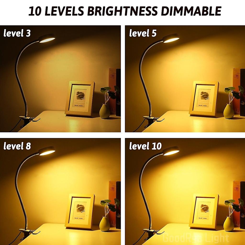Bright USB Powered Flexible Clip-On Lamp, Standing Lighting, Kids Desk, Reading LED Desk Lamps, Work, Office, Laptop, Light