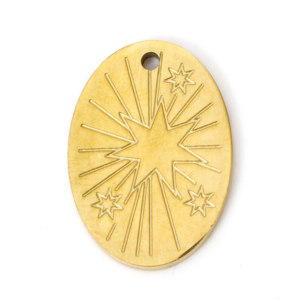 2 Pcs 304 Stainless Steel Charms Gold Plated Sun Moon Star Flower Pendants For DIY Necklace Bracelet Jewelry Making Findings