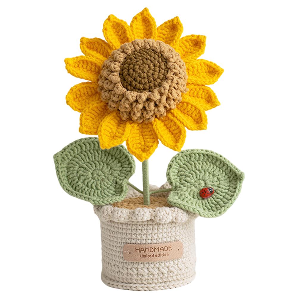 

Knitted Flowers Decorations Decorative Crochet Flowers Potted Plants Knitted Artificial Flowers Gifts for Friends