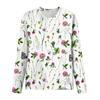 Women's Fashion Casual Long Sleeve Print Round Neck Pullover Top Blouse