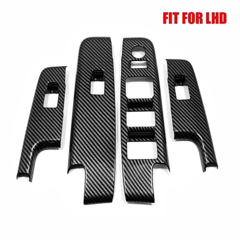 R/LHD For Isuzu D-MAX D MAX DMAX 2021 2022 ABS Carbonfiber Window Lift Swtich Cover Center Control Front Water Cup Holder Cover