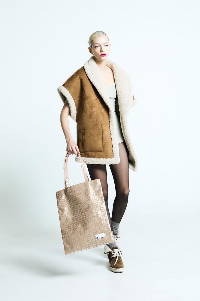 Eloise Cork Flat Tote Bag, Women's, Silver