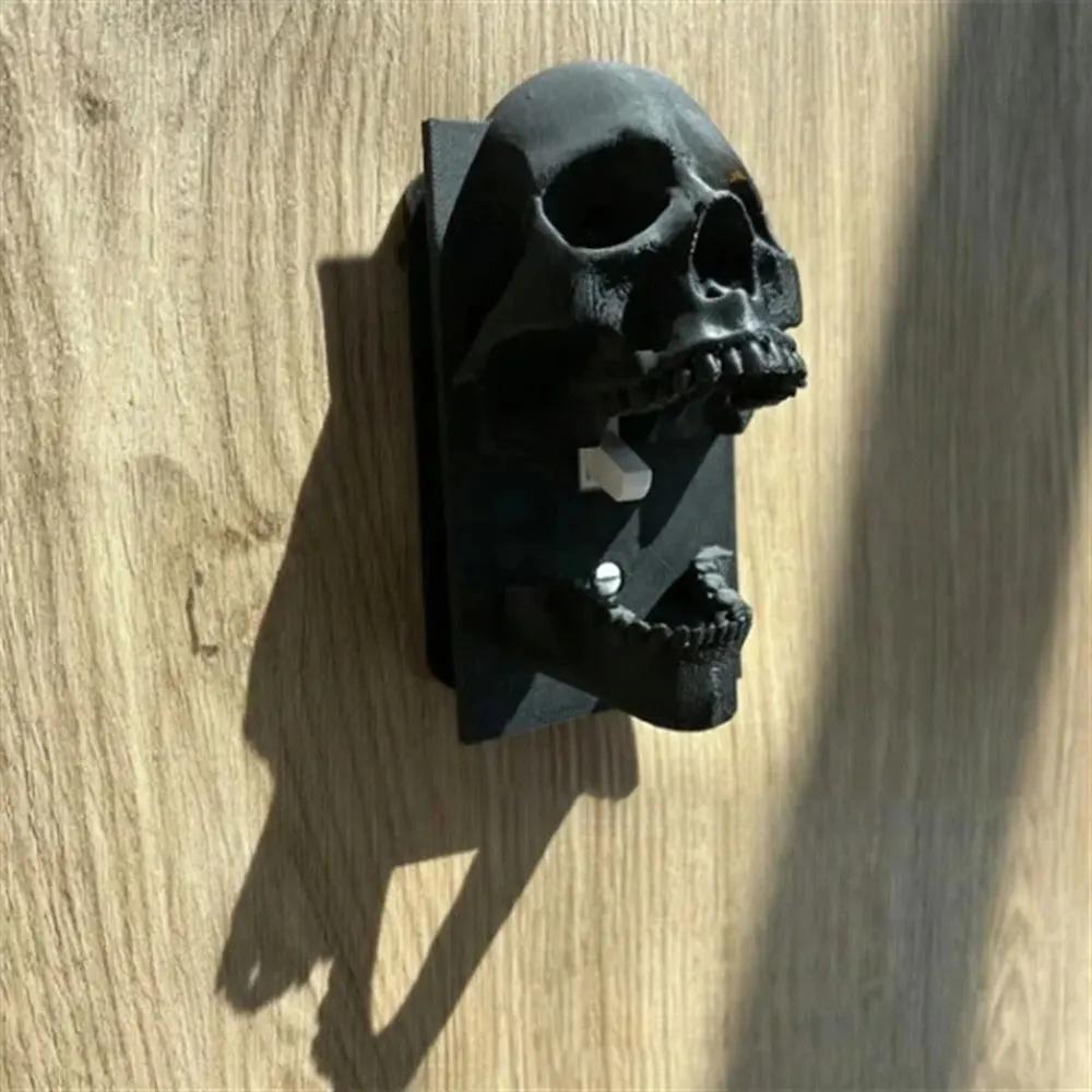 Gothic Style Skeleton Switch Panel Cover Decorative 3D Printed Wall Skull Light Switch Plate Scary Home Decorative Ornament Gift