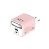 65W GaN Fast Charger with USB, PD, Type-C Retractable Cable, Multi-Port EU/UK Plug.