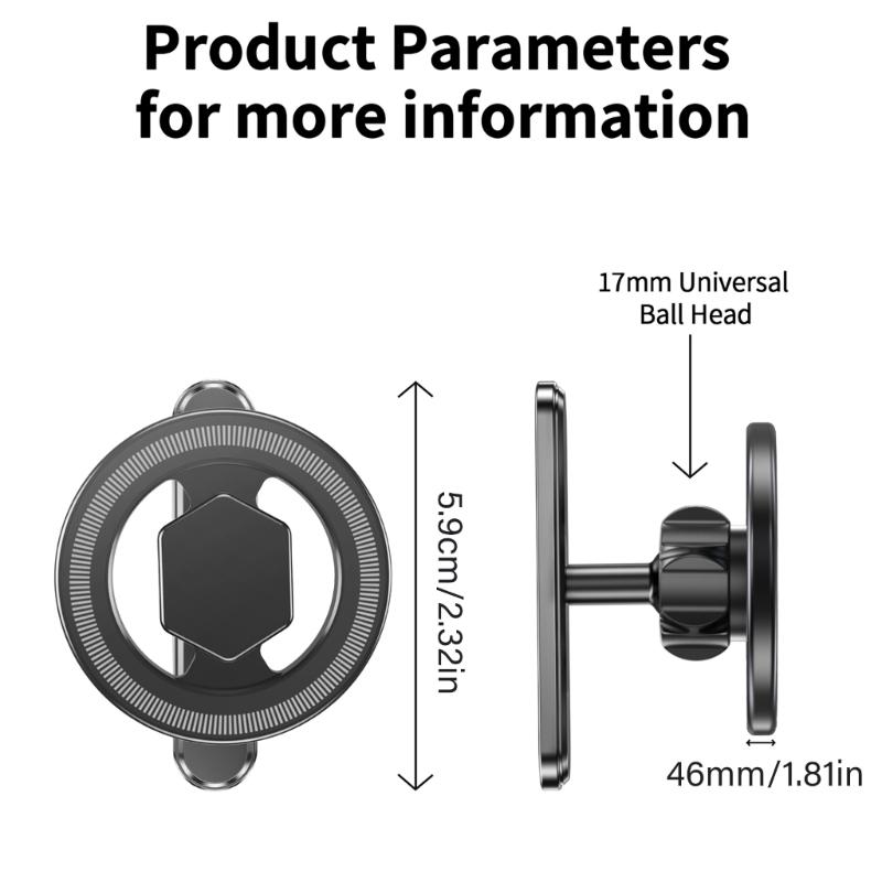 Magnetic Base Phone Mount Bracket Universal for Most Mobile Phone Rotating Aluminum Stand Holder for GYM Metal Surfaces
