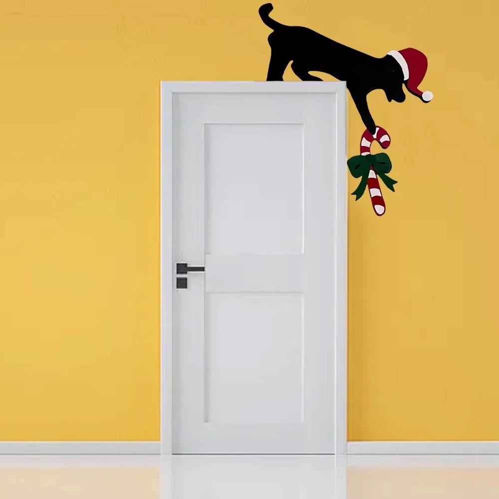 Funny Door Toppers Decor Cat/Dog Shaped Christmas Decoration  Holiday Ambiance