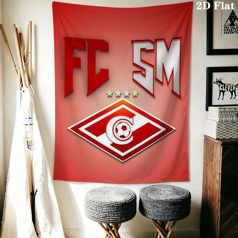 Spartak Moscow Fight Wall Hanging Printed Fabric Blanket Decorative Tapestries for Bedroom Living Room Home Decor