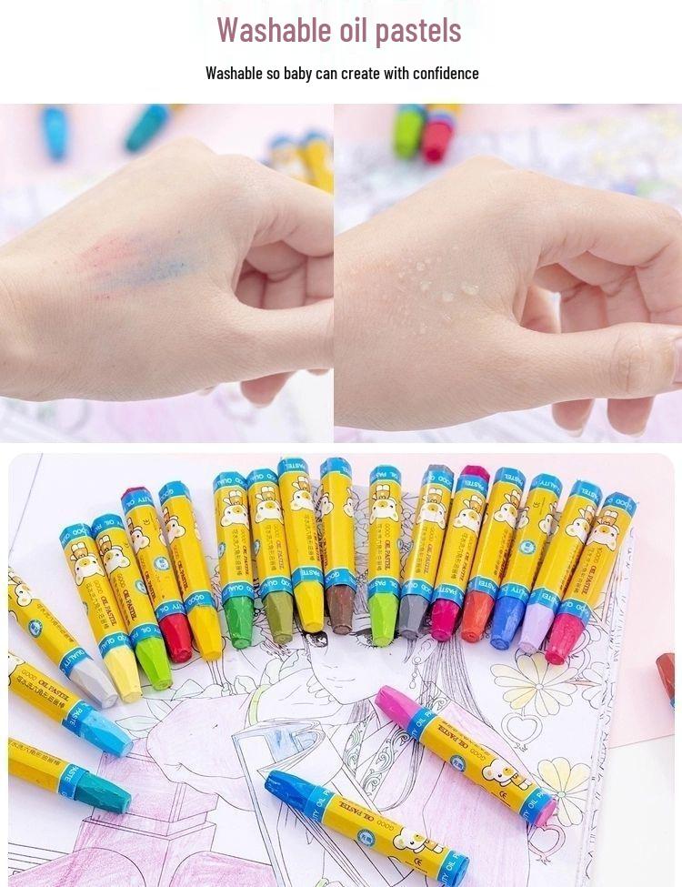 Oil Pastel Crayons and Drawing Pens Set for Kids and Students - Available In 12, 18, 24, or 36 Colors