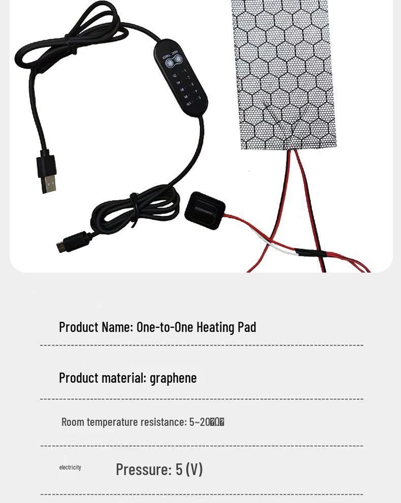 USB Graphene Pet Heating Pad, Adjustable & Washable