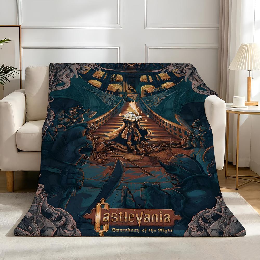 Game C-Castlevania Throw High-Density Short Plush Blanket Soft Skin-Friendly for Sofa Nap Air-Conditioned Room