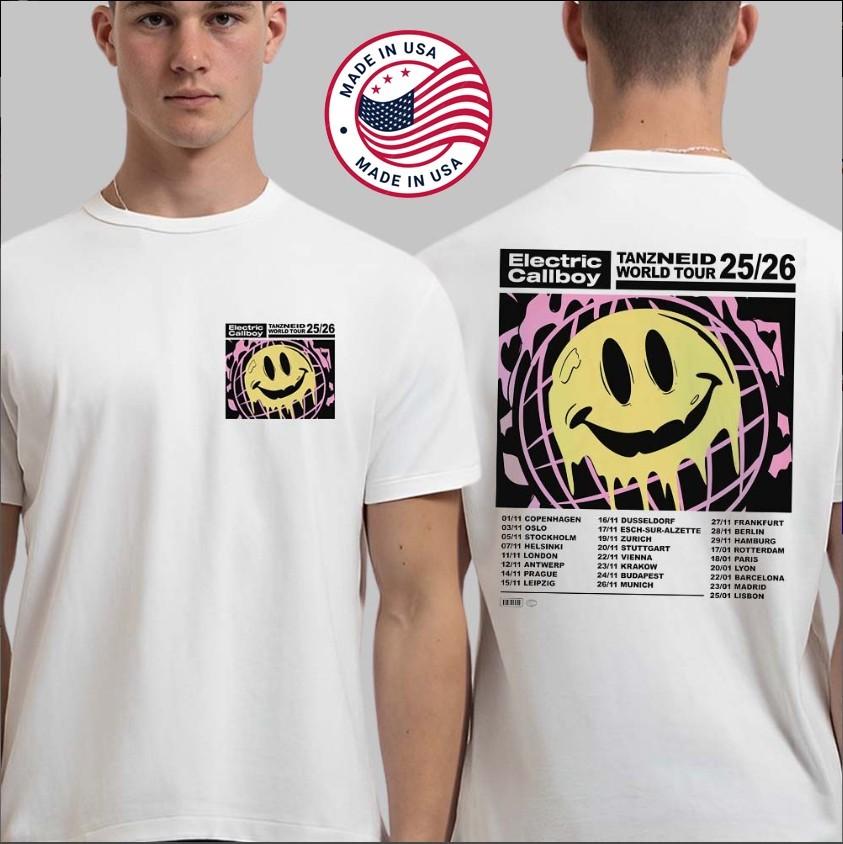 Electric Callboy Tanzneid World Tour 2026 Dripping Smile TShirt Concert Fan Tee Unisex T-Shirt S