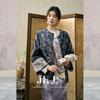 JK&JS Blue and White Porcelain Jacquard Chinese Style Jacket