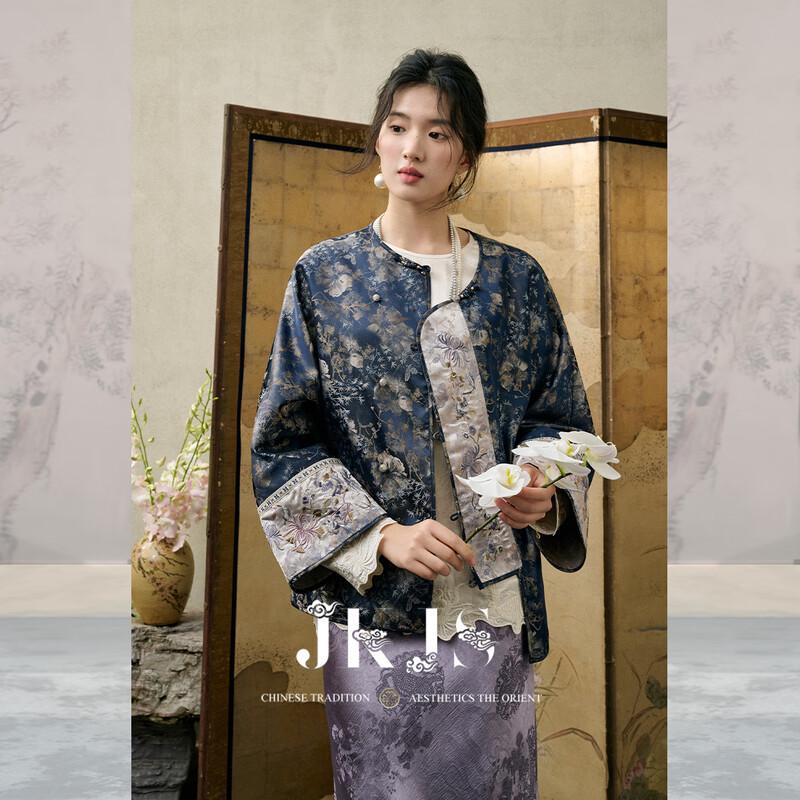 

Куртка в китайском стиле из жаккарда «сине-белый фарфор» XL