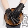 Paikang Genuine Sheepskin Leather Cycling Gloves - Warm Full-Finger Fashion Accessories for Autumn and Winter