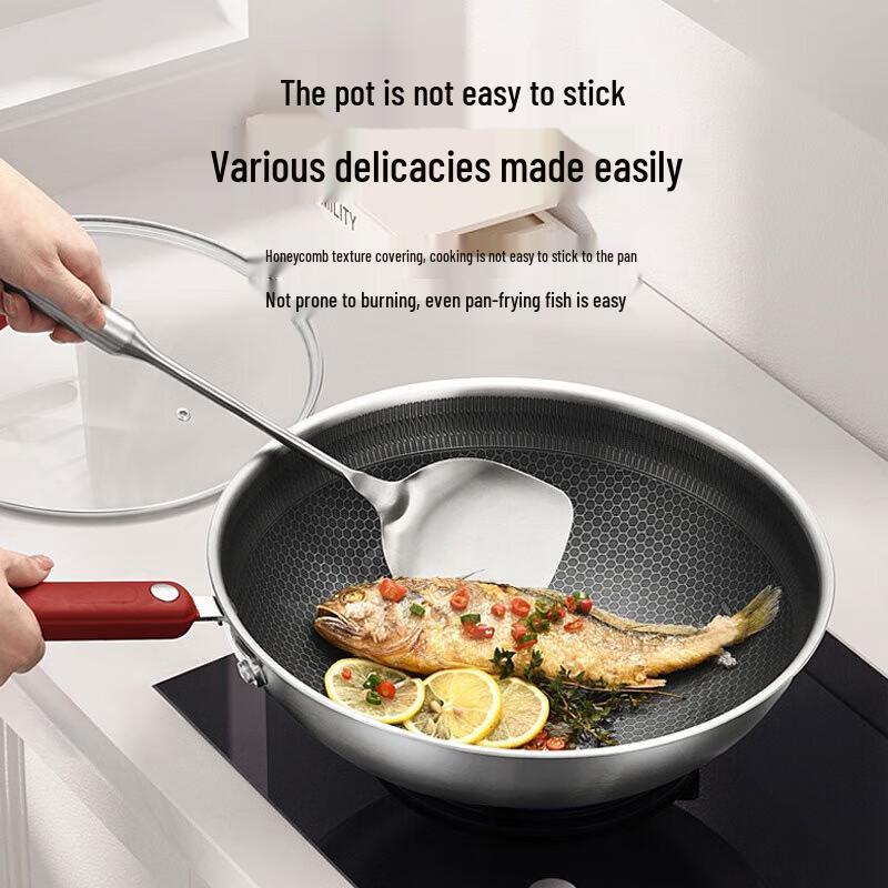 KOBACH 32cm 304 Stainless Steel Non-stick Wok