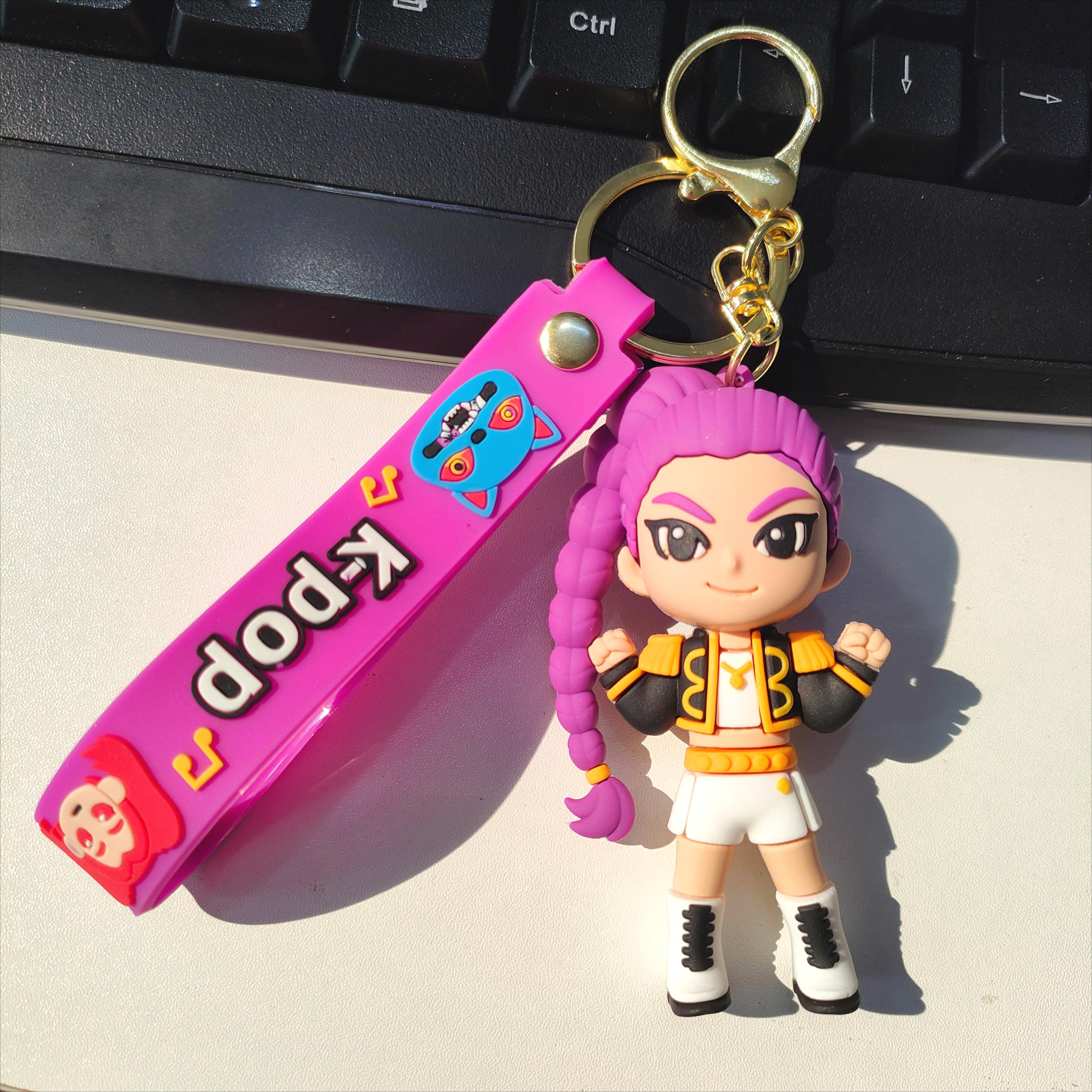 

Cross border latest KPOP witch hunting group keychain cartoon anime 3D doll pouch car pendant tiny present great for daily use