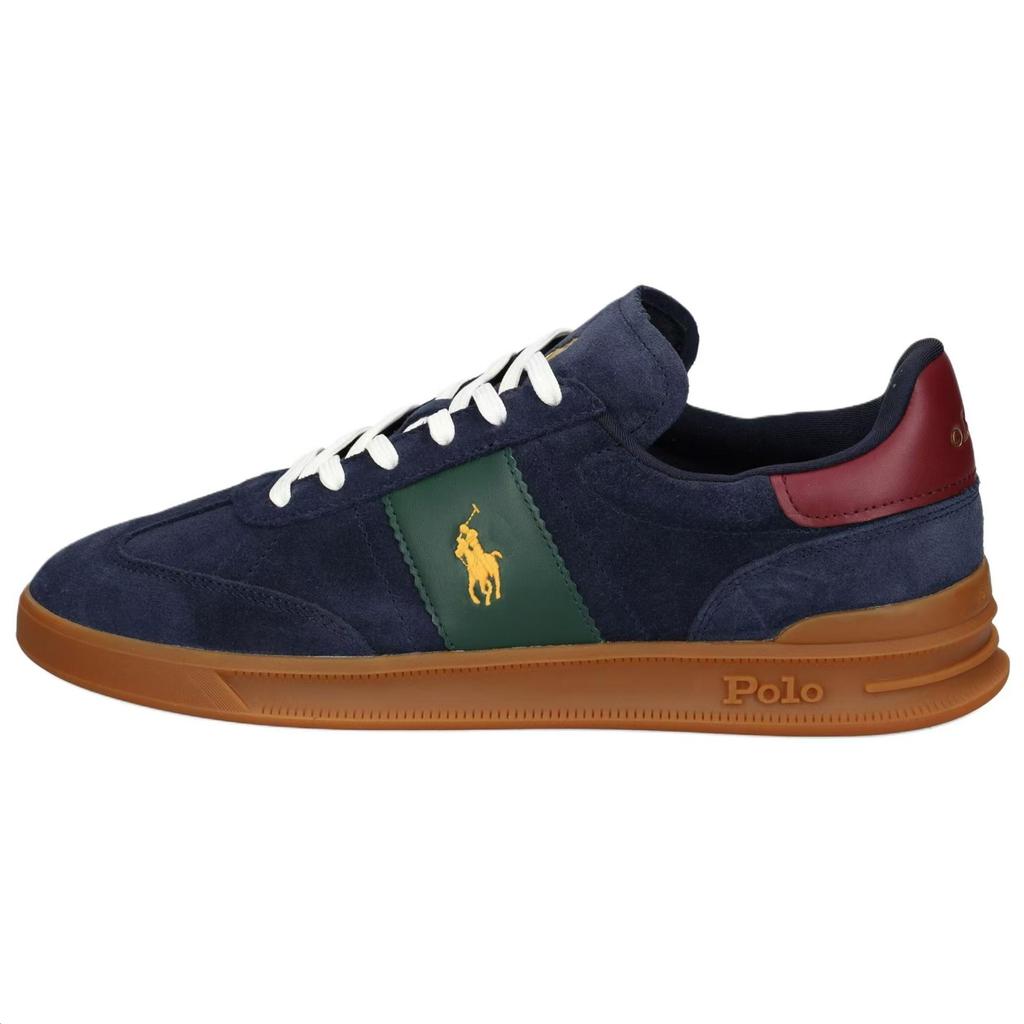 Polo Ralph Lauren Heritage Suede Round Toe Lace-Up Low-Top Sneakers Men Sneakers Blue 809954903002