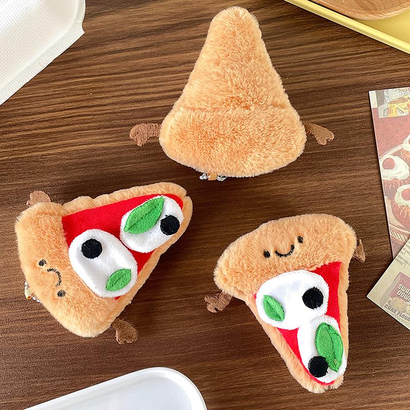 Uroczy Pluszowy Mini Wisiorek Pizza Dziewczęcy Wisiorek do Plecaka Prezent Urodzinowy Wisiorek do Kluczy
