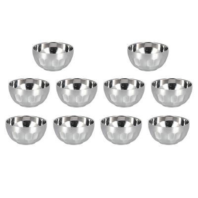 10pcs Soup Bowl 304 Stainless Steel Double Wall Reusable Salads Container Dishwasher Safe
