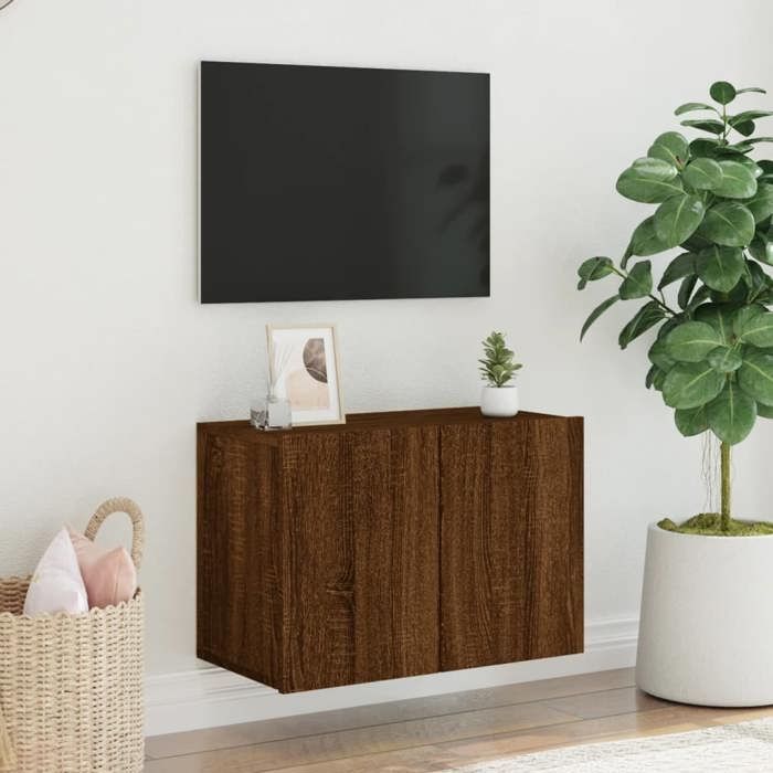 VidaXL Meuble TV mural chêne marron 60x30x41 cm 836950