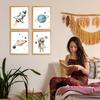 VIIJJUE Space Nursery Decor, Outer Space Rocket Astronaut Planets Wall Art Prints Set of 4, Decor for Boys Room, Solar System Wall Art for Nursery