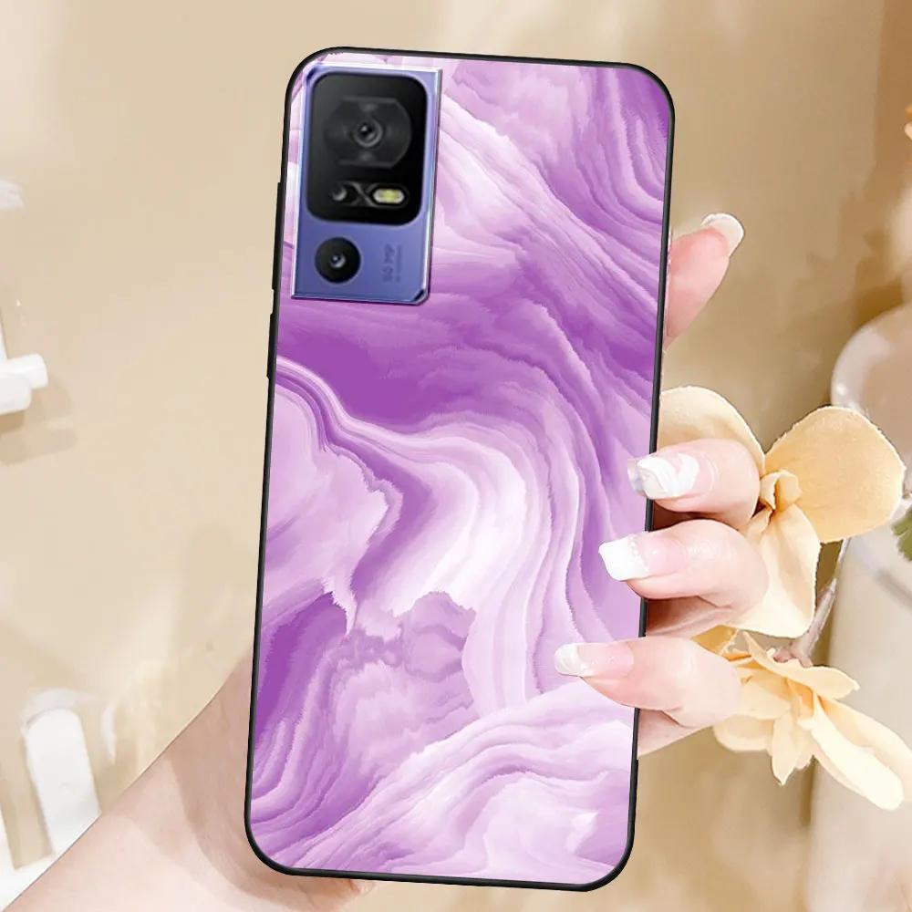 Case For TCL 40 SE Coque TPU Soft Silicone Fashion Phone Funda For TCL 40 SE Back Cover Floral Case Luxury Capa Marble Bumper