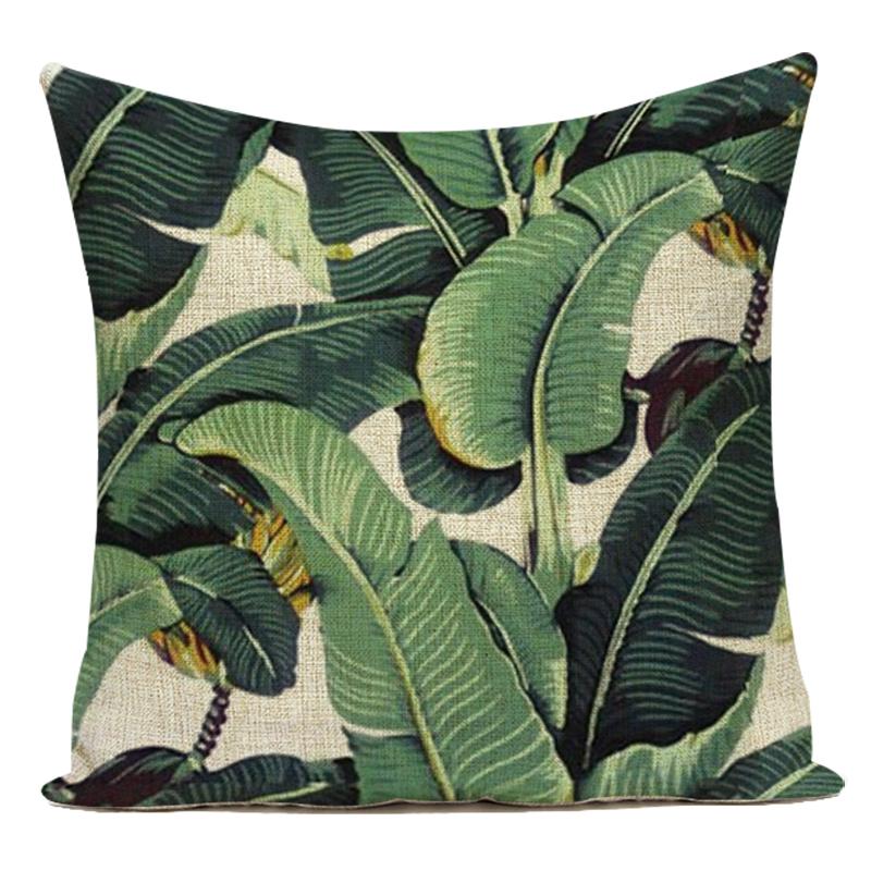 Polyester Decorative Pillows Tropical Cactus Palm Leaf Sofa Home Decor Cushion Cover Pillowcase for Living Room