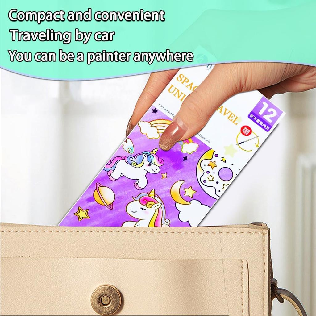 JUNQIU 5Pack Water Color Paint Sets for Kids, Paint With Water Books for Kids Ages 4-8, Pocket Watercolor Painting Book, Arts and Crafts Kit Easter