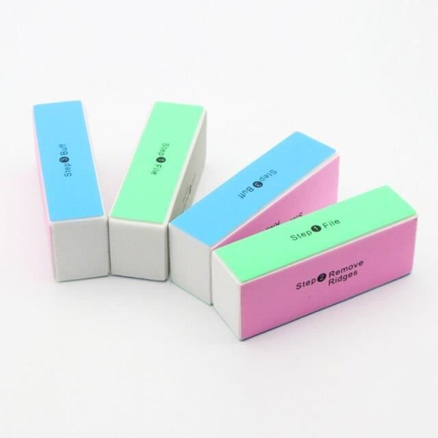 Lot de 2 limes à ongles polissantes pour Nail Art, bloc de tampon, 4 côtés, outil de manucure*HH16419