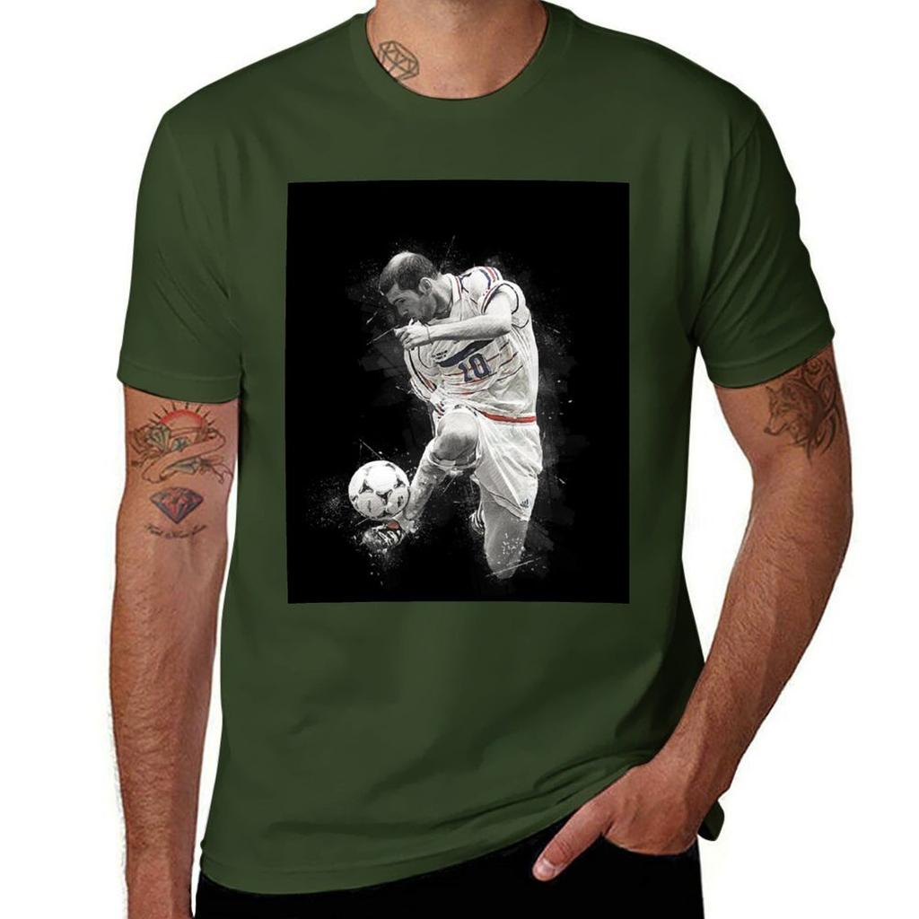 Zinédine Zidane 1#030422 T-Shirt kawaii Kleidung Anime Oberteile Schwergewichte Herren Grafik-T-Shirts Anime