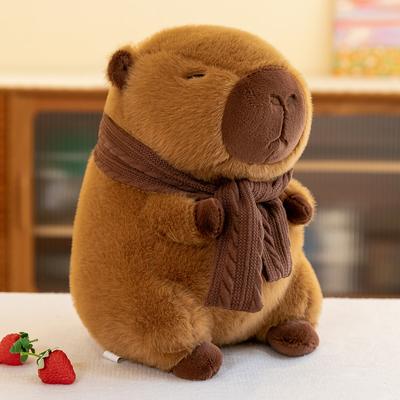 Schal Capybara Plüschpuppe Niedliches Capibara Anime Flauschiges Spielzeug Kawaii Plüsch Geburtstagspuppe Geschenk für Freundin Weiche Stofftiere