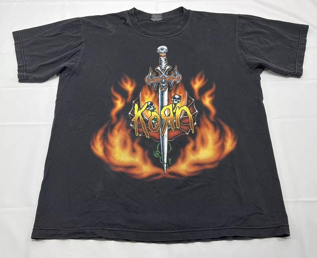 Y2k Korn Black Reo Rock Of The T-Shirts Size Large Double Sided Metal Rock