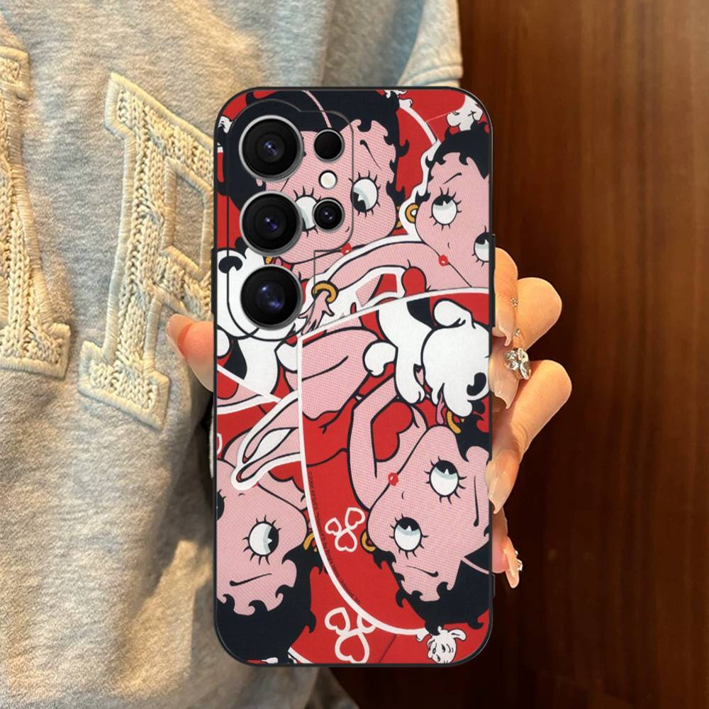 

Cartoon B-Betty B-Boop Phone Case For Samsung S 20 21 22 23 Lite Plus Ultra Clear Mobile Cover Funda Samsung S23 Plus 5G