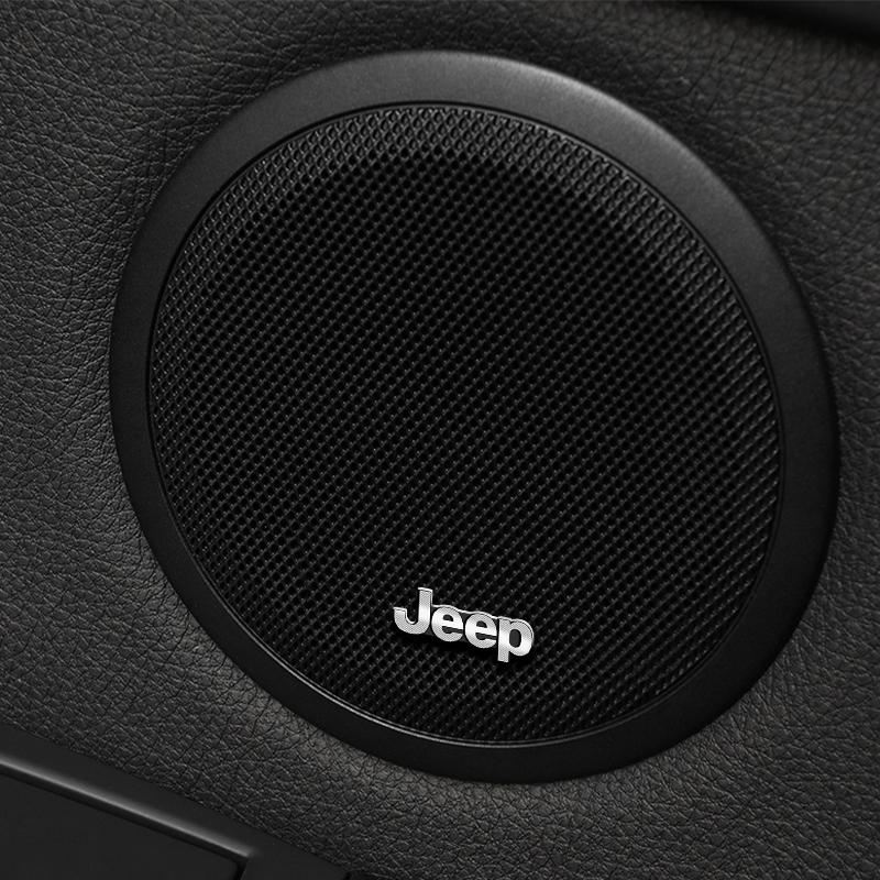 Hlpg5 2/4pcs Car Audio Decorate 3D Aluminum Badge Emblem Sticker For Jeep Grand Cherokee Wrangler Gladiator Compass Renegade Patriot