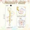 [uxcell] Set of 2 WhiteBlack Alphabet A Initial Flower Keychains for Women, Handbags, Backpacks, Wallets, and Accessories
