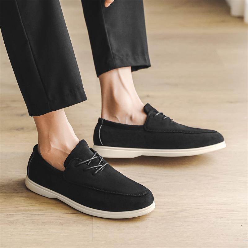 Fashion 2025 New Autumn Casual Flat Shoes Retro Slip-on Men Driving Shoes Suede Daily Laightweight Leisure Shoes Man's Soft Loafers