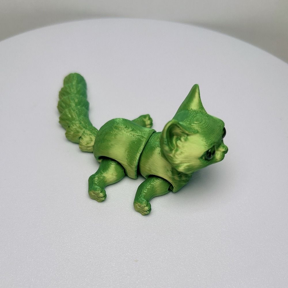 Realistic Design Articulated Cats Big Eyes 3D Printed Cat Figure 3D Printed Cat Model Home Decor