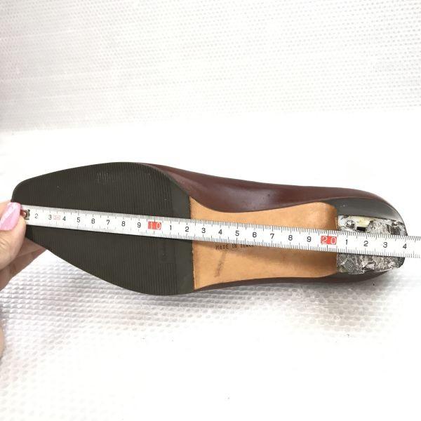 Salvatore Ferragamo Made in Italy Leather Pumps Size 7 23.5 24.0 Brown(USED)