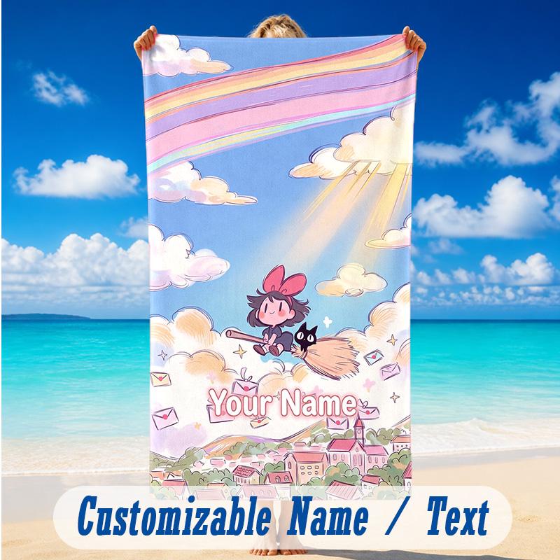 Beach Towel Custom Name Text, Quick Dry Large Towel For Beach HomeKiki's Delivery Service Jiji