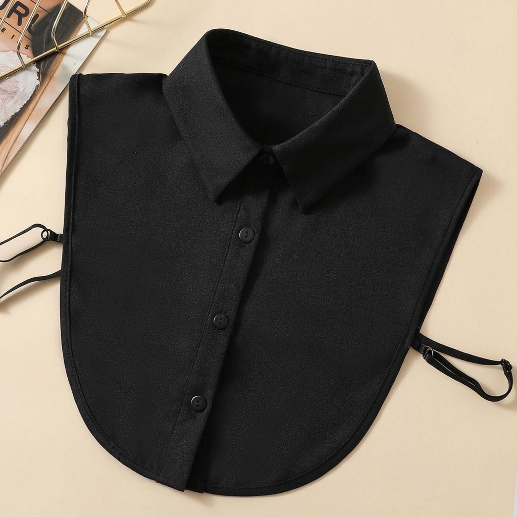 Chiffon Solid False Collar Casual Fake Collar Lapel Detachable Half Shirt Blouse Dickey Collar For Women