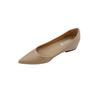 French Pointed Leather Inner Height Increase Nude Beautiful Single Shoes Femininity Light Mouth Soft Leather Soft Sole Commuter Work Shoes
