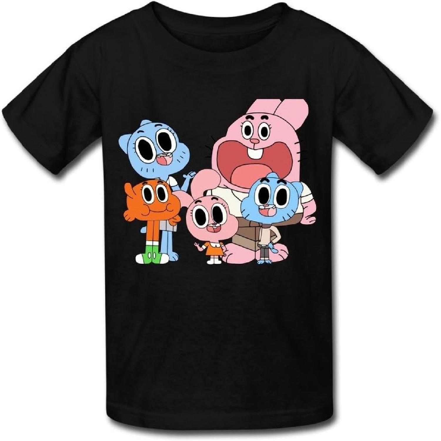 Детские ретро-футболки The Amazing World Of Gumball Размер L Черные От Mjensen S разноцветный