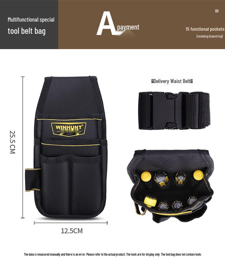 Langlebiger Elektriker Werkzeuggürtel: Multifunktionale Canvas-Hüfttasche für tragbare Aufbewahrung